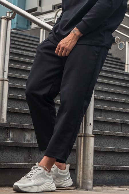 Μαύρο ανδρικό παντελόνι oversized / 6065Β